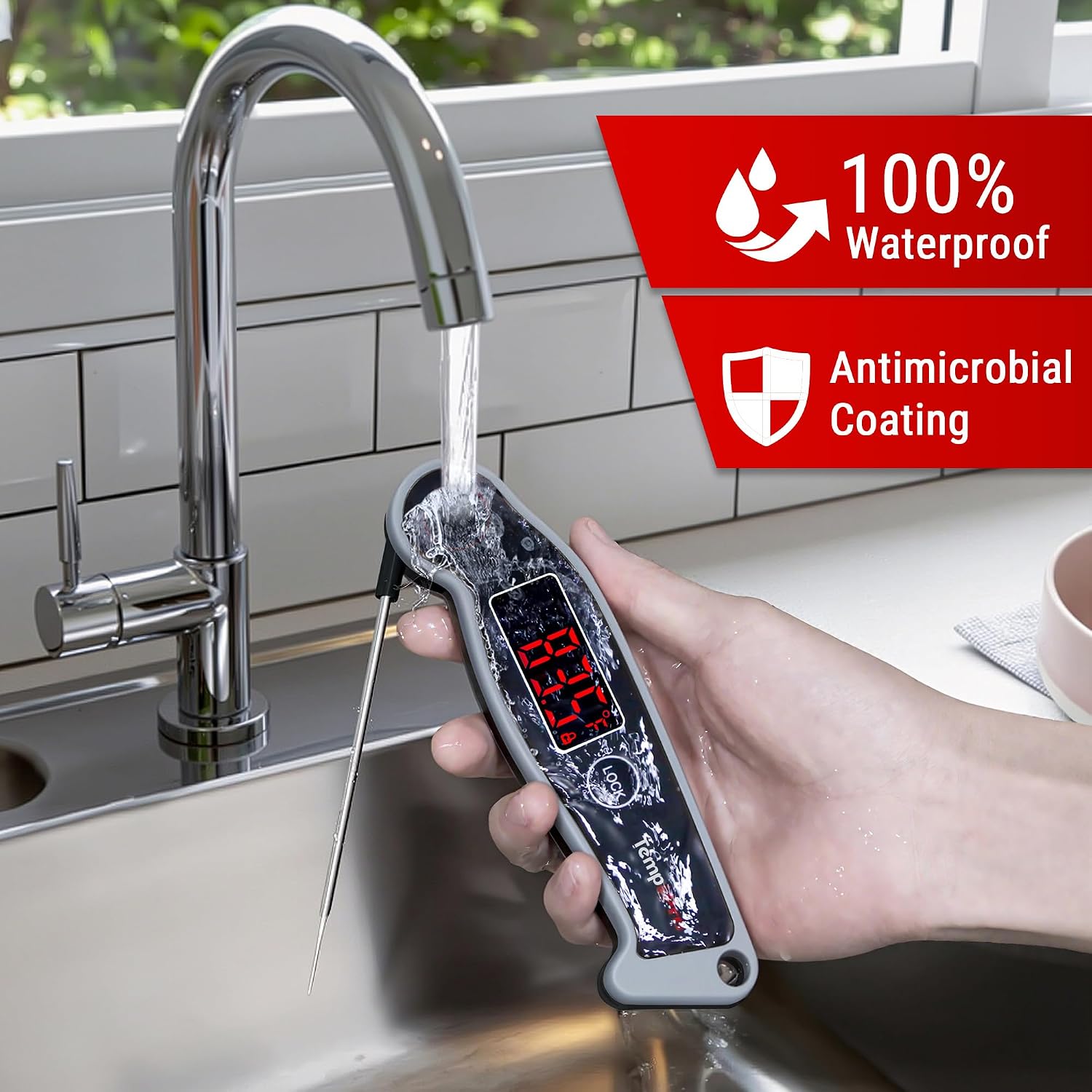 Thumbnail 2 de TempPro TempSwift ELITE TP-19 Waterproof Digital Meat Thermometer with Rotating Display
