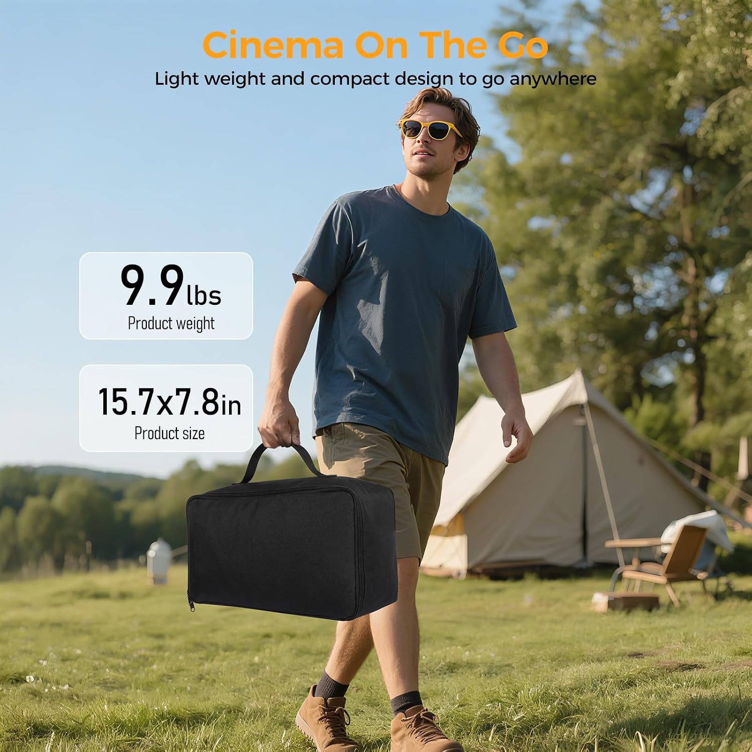 Thumbnail 6 de VOOPVOR 120-Inch Outdoor Projector Screen with Stand: Portable, Wrinkle-Free 16:9 Display for Indoor/Outdoor Movie Nights
