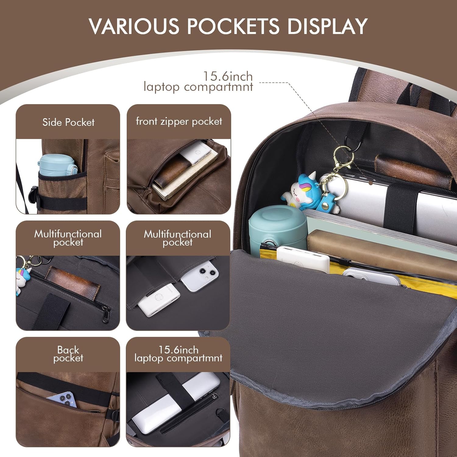 Thumbnail 3 de BAGZY Laptop Backpack for Men 15.6 Inches: 25L, Waterproof and Airline-Compliant