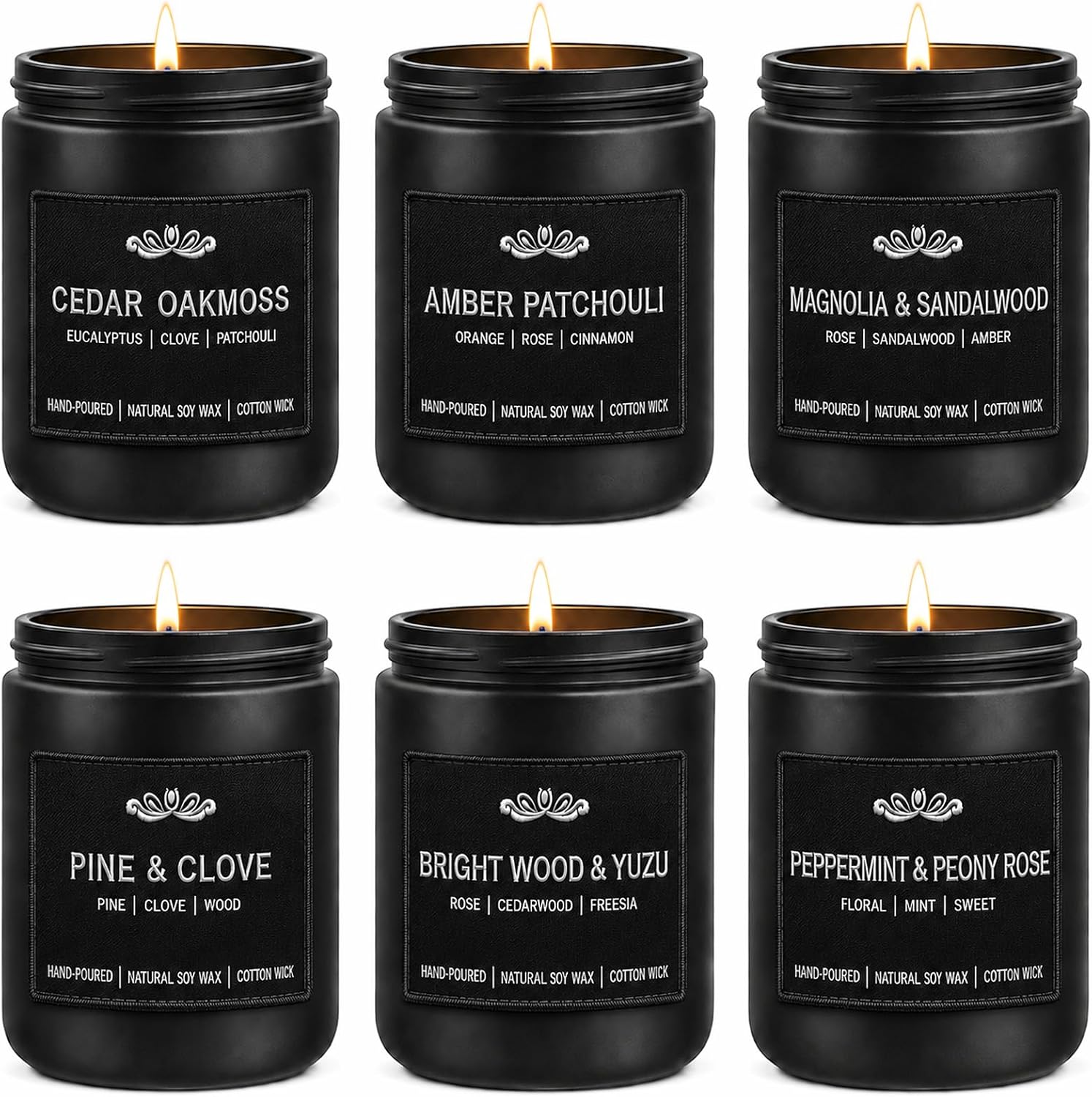 Detalle de 6 Pack Candles for Home: Scented Aromatherapy Gift Set for Men