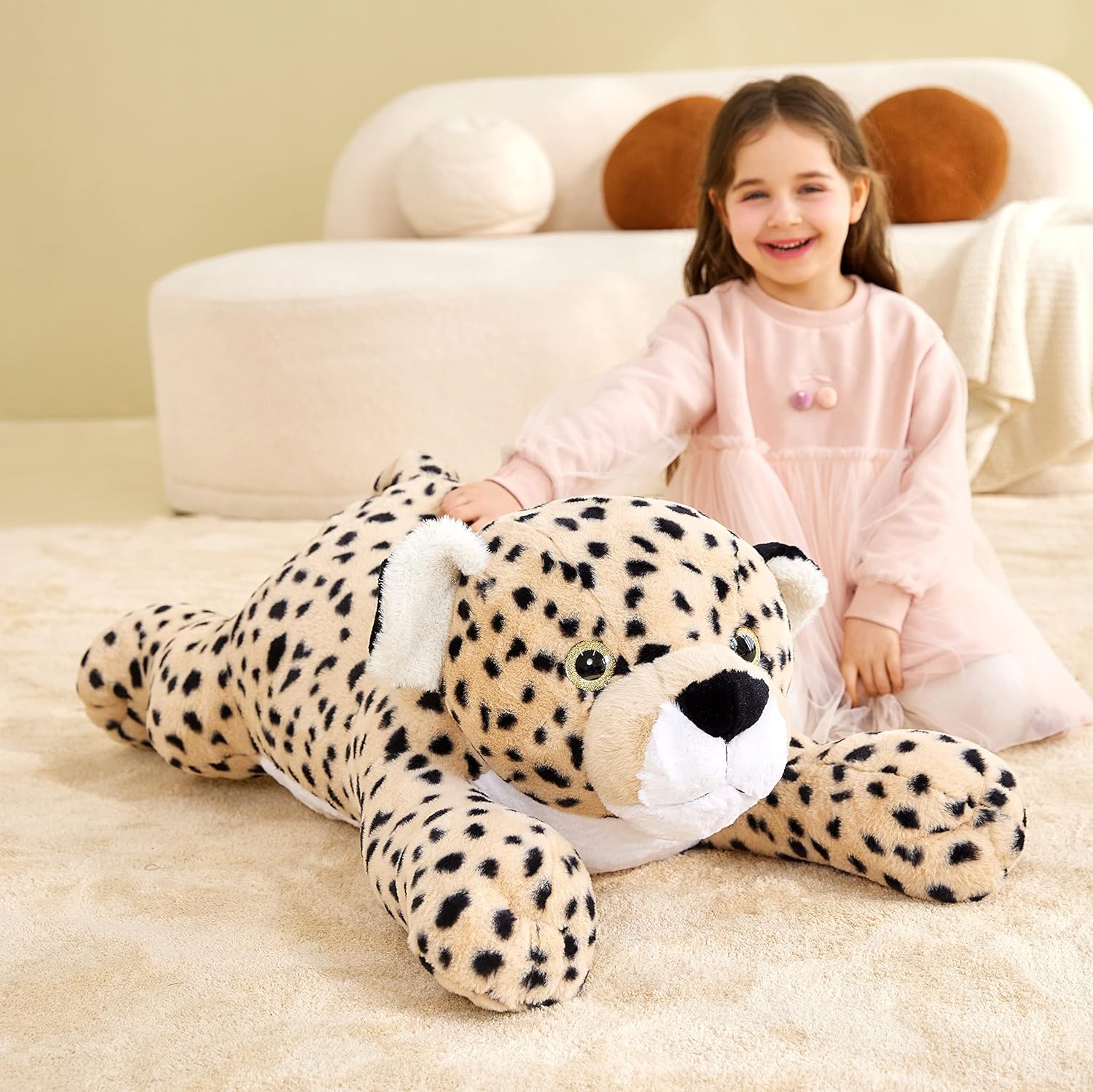 Thumbnail 6 de IKASA Giant Cheetah Stuffed Animal Plush Toy - 30 inch Brown Jumbo Leopard Hugging Pillow