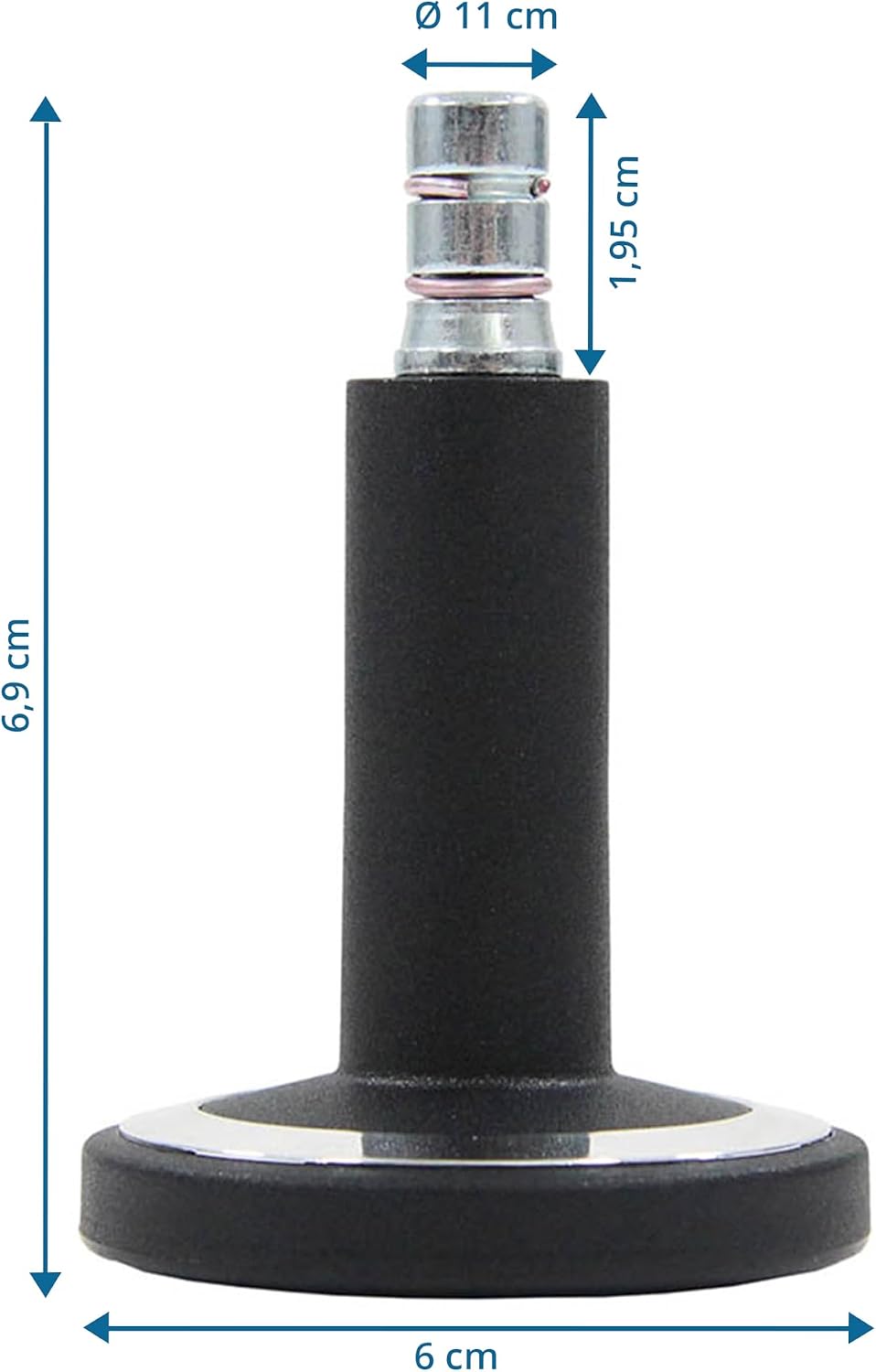 Thumbnail 2 de HJH Office 619043 Piedini per sedie da ufficio STATO-M, perno 11 mm Nero/Cromo – per pavimenti morbidi