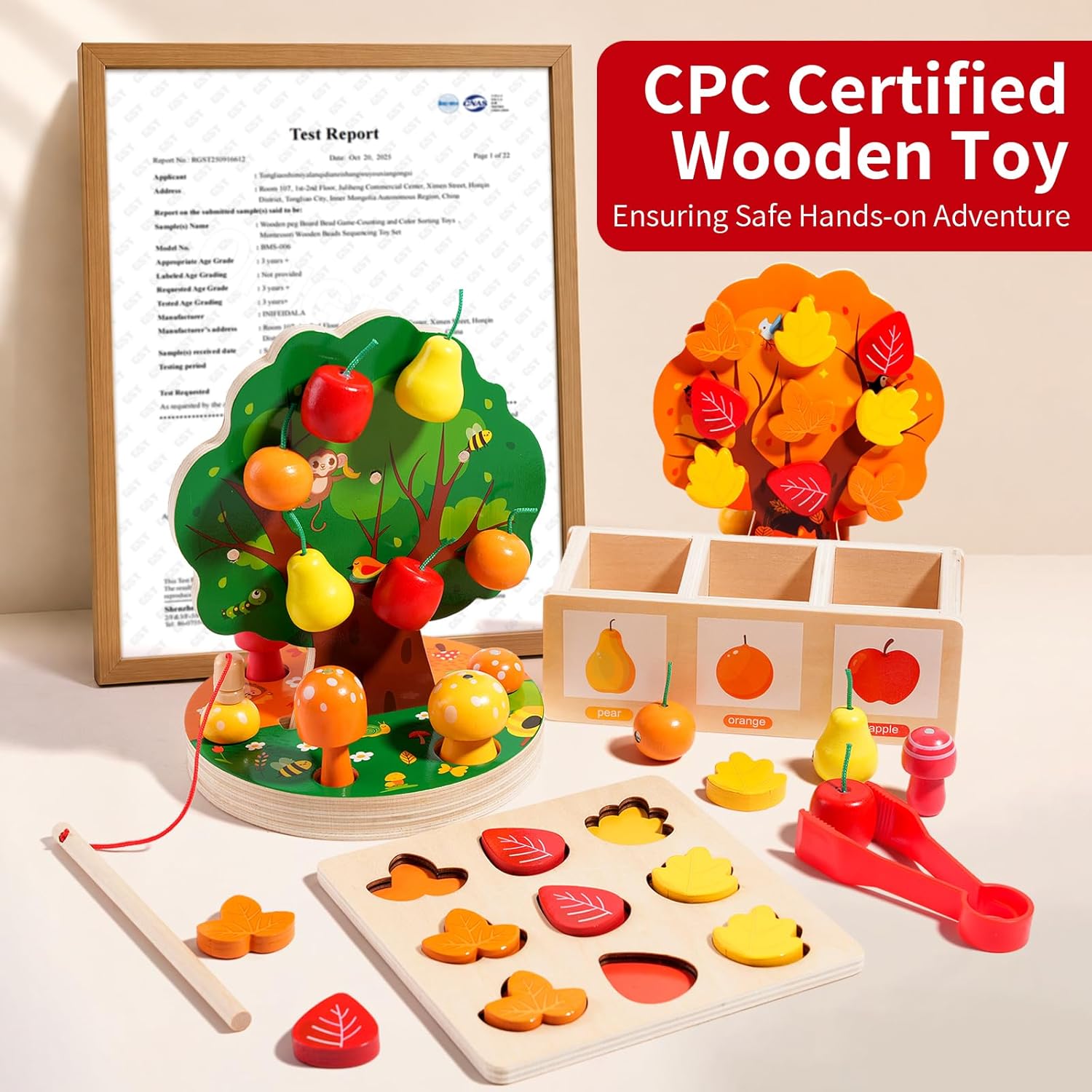 Thumbnail 4 de INIFEIDALA Montessori apple picking tree toy