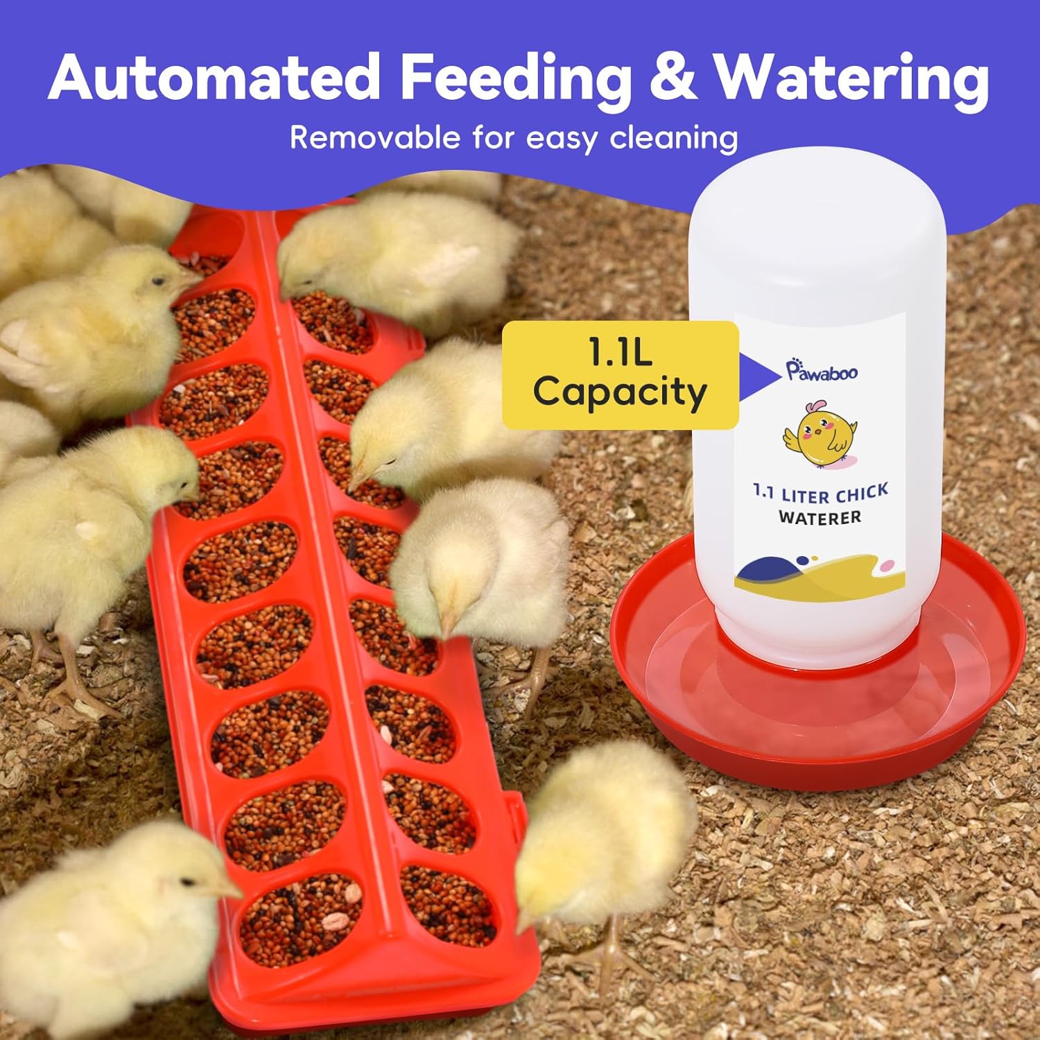 Detalle de Pawaboo 5-in-1 Chicken Brooder Box for Chicks 🐔