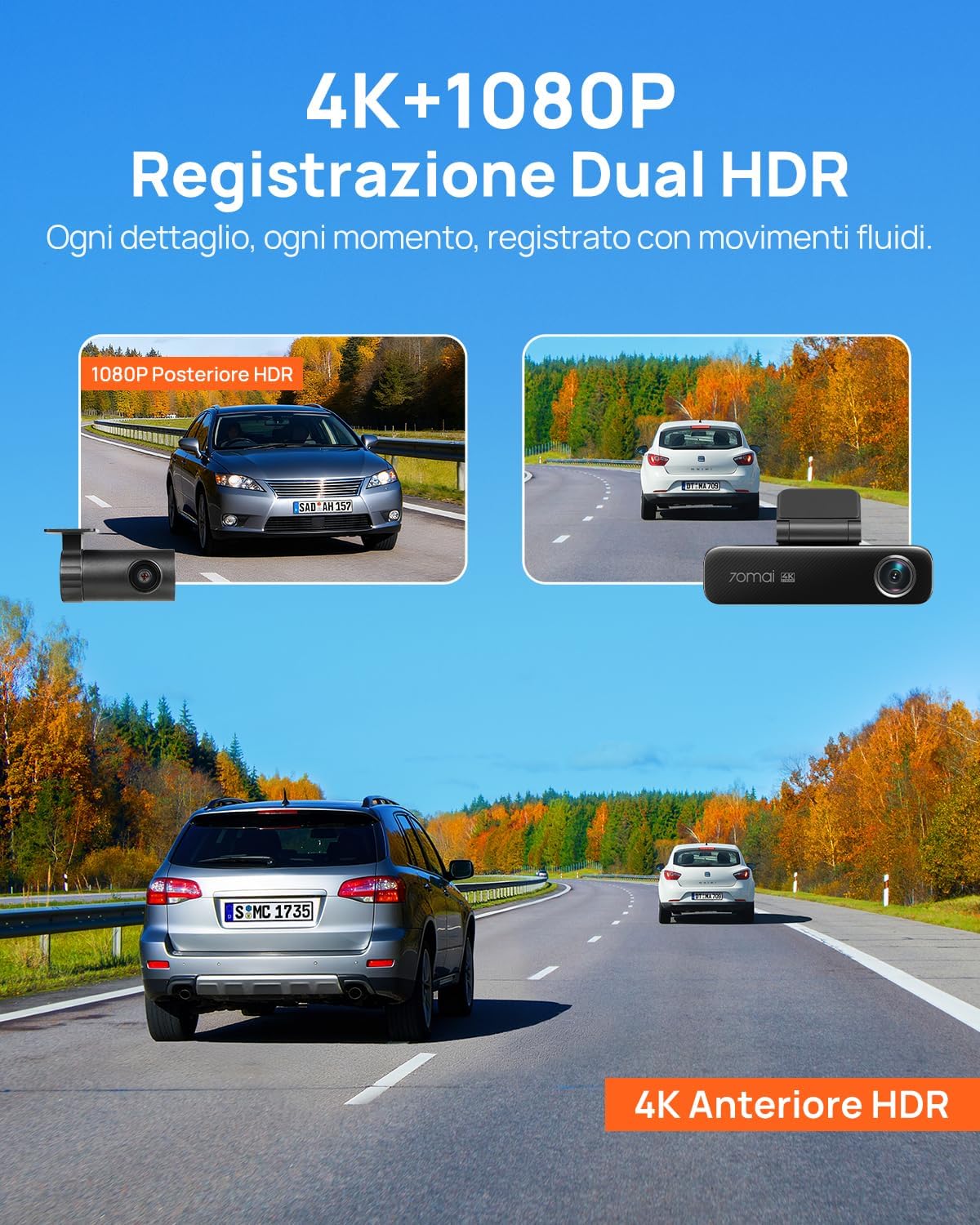 Thumbnail 1 de 70mai M800 128 GB dash cam anteriore