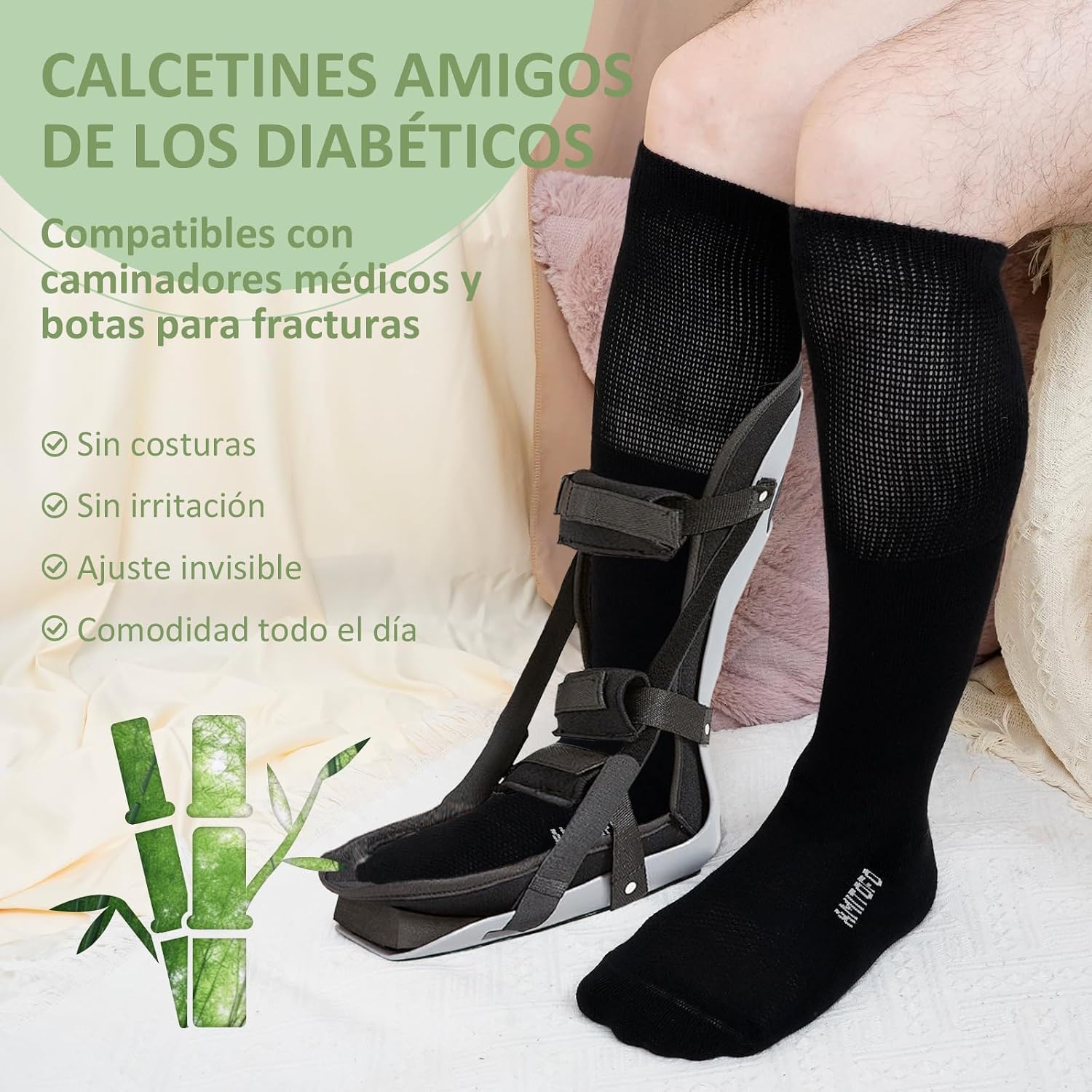 Thumbnail 5 de LOFIR Calcetines Diabéticos Hasta la Rodilla 2 pares