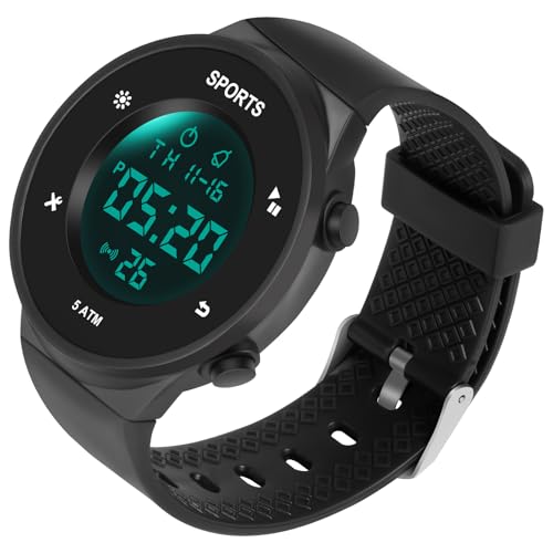 Thumbnail 6 de OFFCUP Orologio Uomo Digitale 5ATM Cronografo con LED – Cinturino in Silicone, Nero