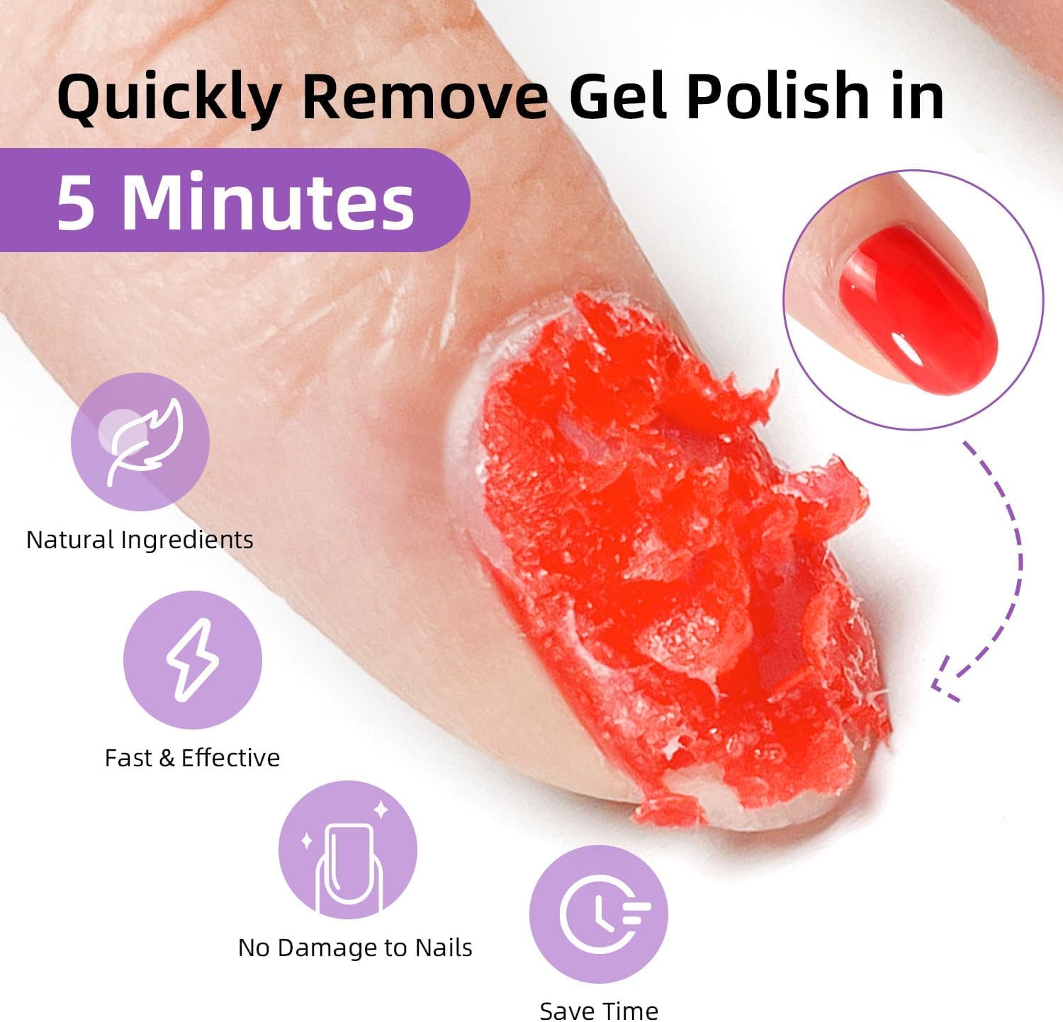 Thumbnail 1 de JODSONE Dissolvant vernis semi‑permanent pour gel, 18 ml — s’élimine sans trempage