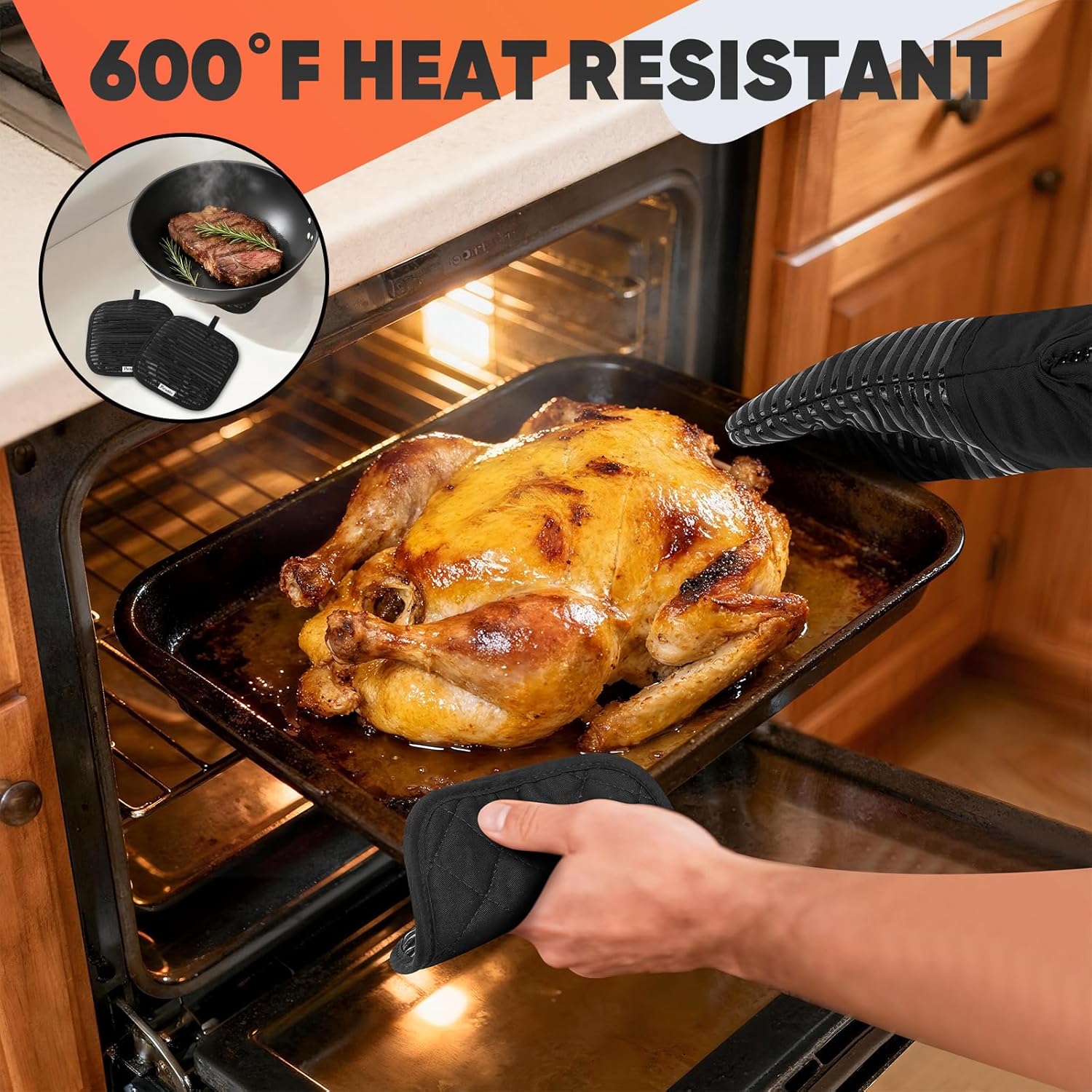 Thumbnail 6 de Oven Mitts Kitchen Towels and Dishcloths with Pot Holders Set