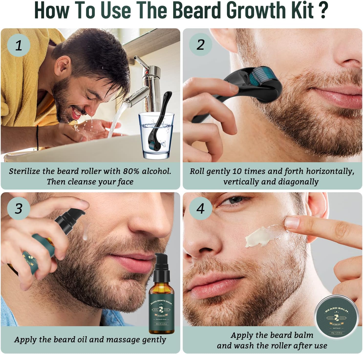 Thumbnail 3 de KHOLEZ Beard Growth Kit with 30 ml serum