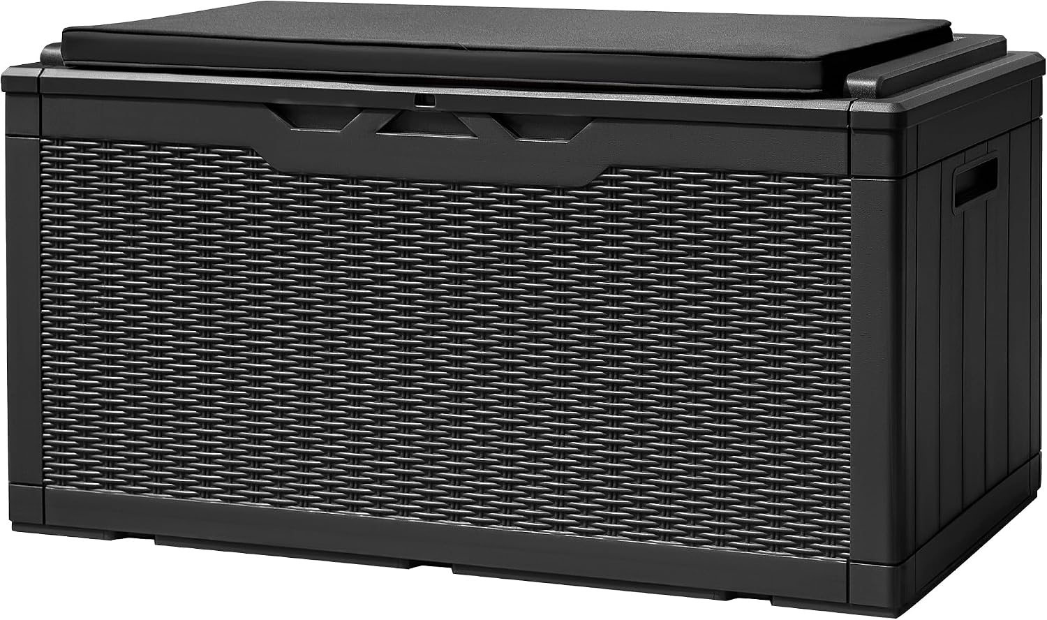 Detalle de Devoko Model 1 100-Gallon Resin Deck Box with Cushion, Waterproof and Lockable