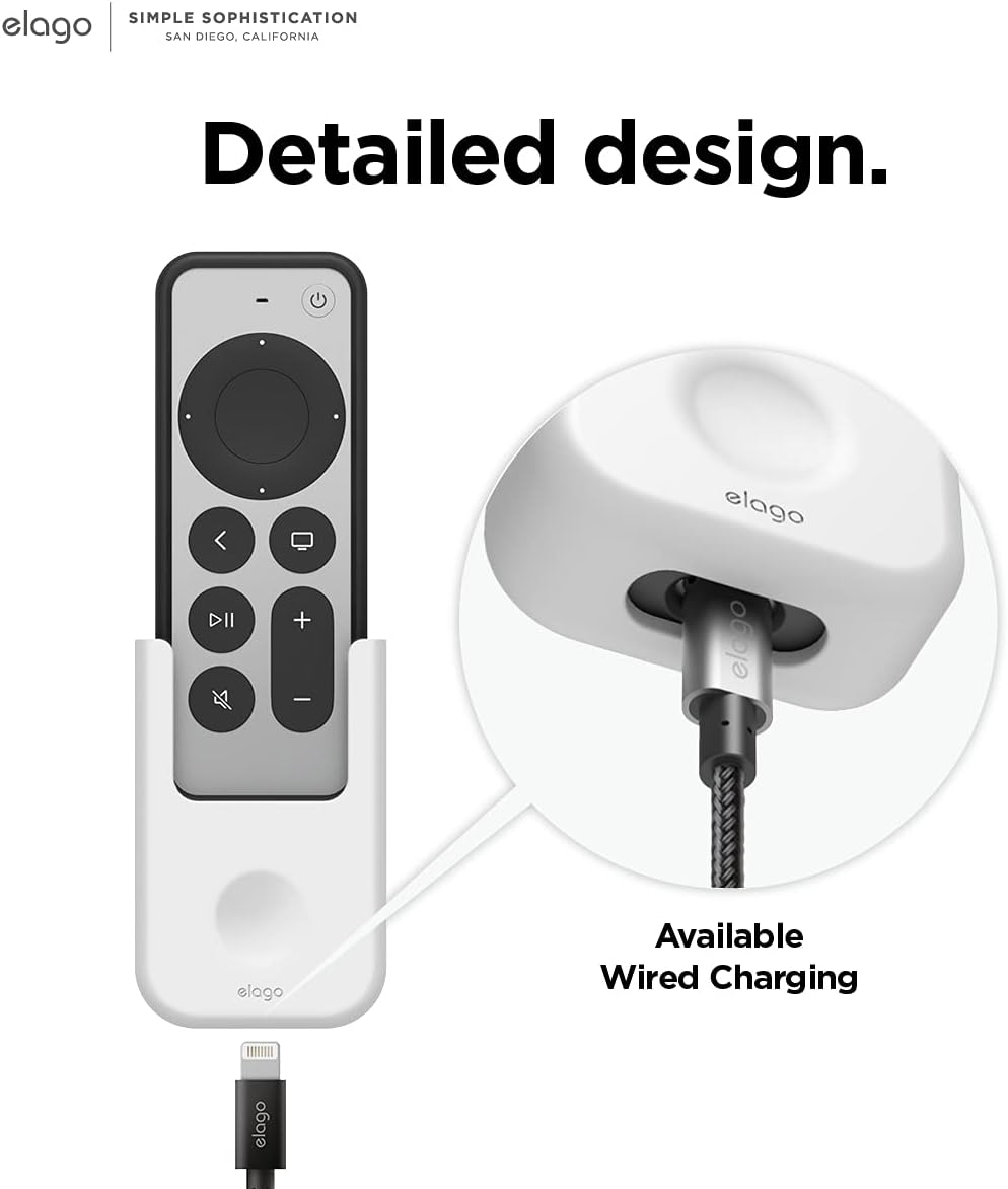 Thumbnail 2 de elago Remote Holder Mount for Apple TV 4K Siri Remote (2nd Gen) & 3rd (2022) — Wall or Sticker Mount, White