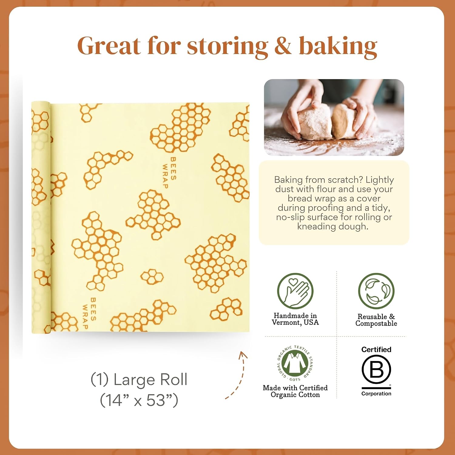 Detalle de Bee's Wrap Beeswax Wrap Roll 14 x 53 in