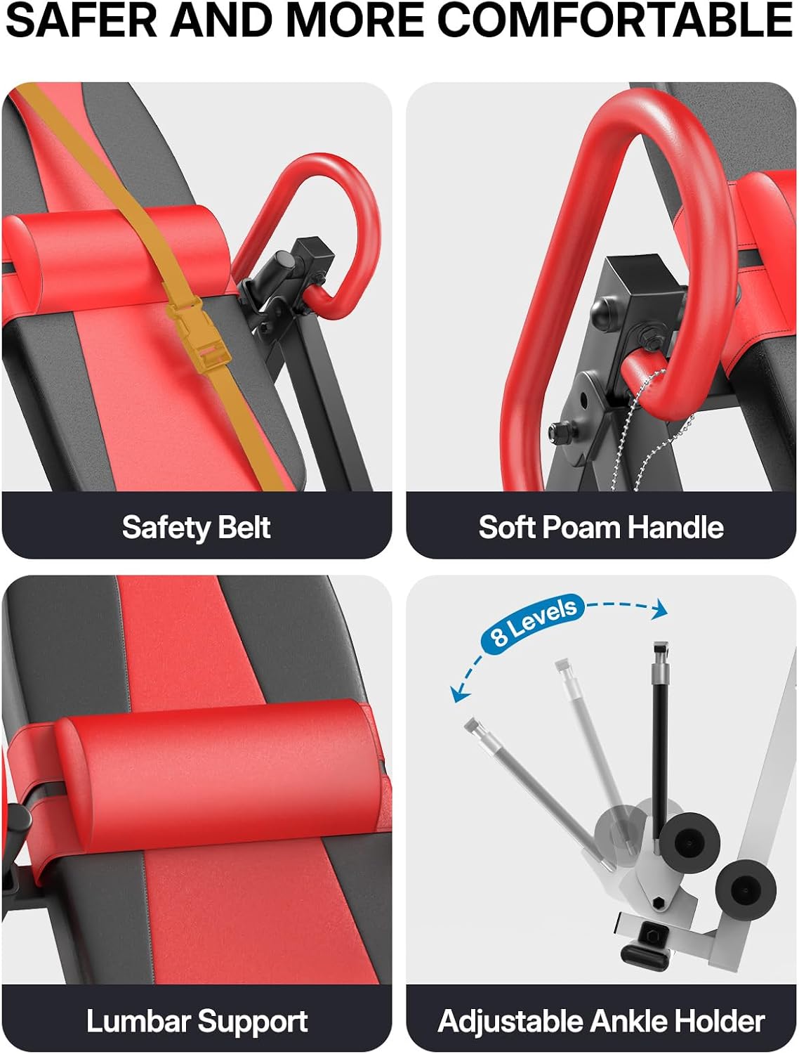 Thumbnail 6 de YOLEO 2023 Inversion Table with Headrest, Adjustable Lumbar Support & Foldable Frame