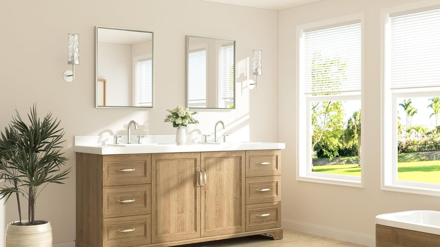 Thumbnail 1 de TETOTE Brushed Nickel Bathroom Mirror 24 x 30