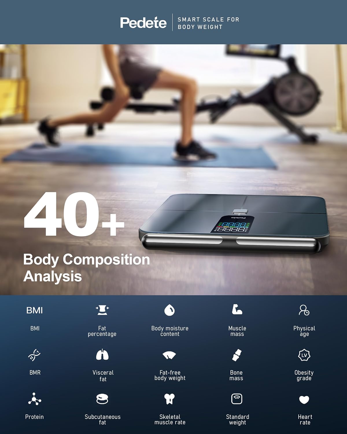 Detalle 2 de Digital 8-Electrode Body Fat Scale 180kg ✨⏱