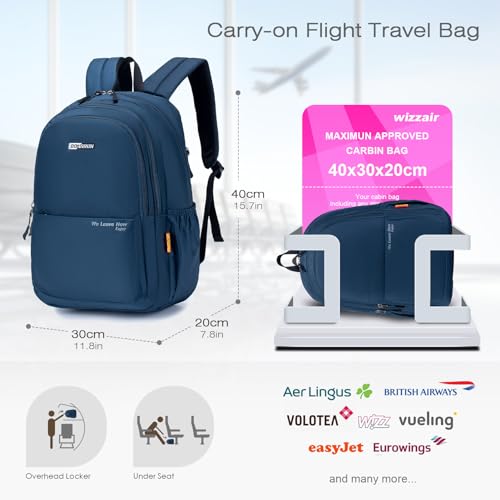 Detalle 2 de SPAHER Mochila de Viaje Cabina ✈️ 25L Impermeable Hombre y Mujer
