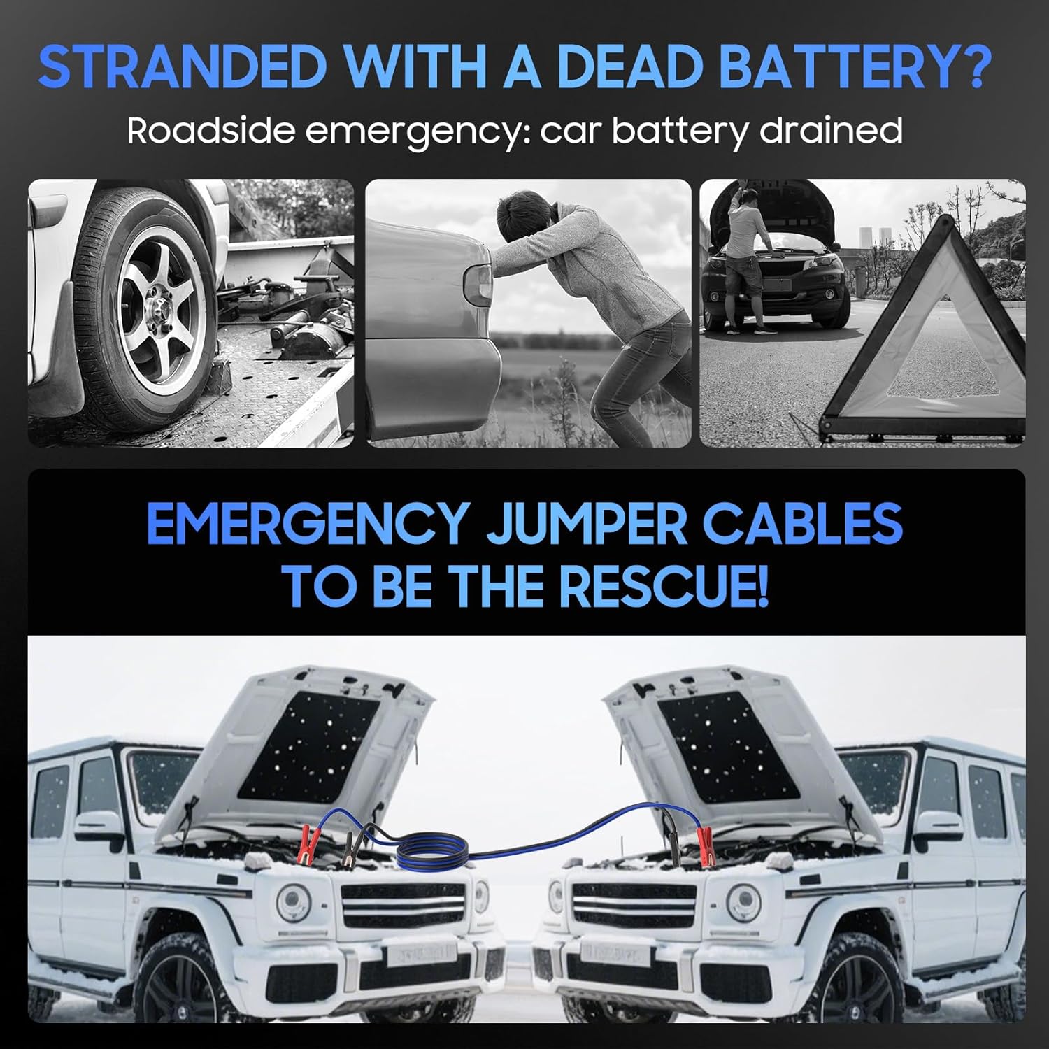 Thumbnail 6 de 0AWG x 30Ft Heavy Duty Jumper Cables 1000A