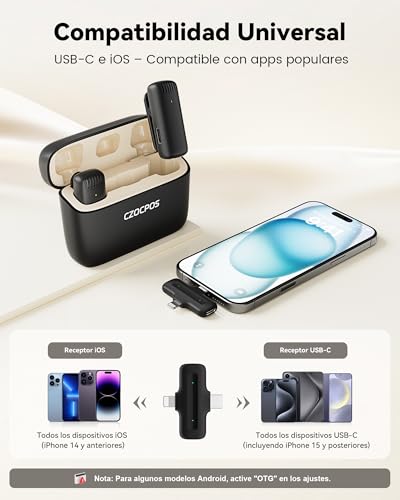 Thumbnail 5 de CZOCPOS 2 Micrófonos Inalámbricos para Phone y Android con Estuche de Carga