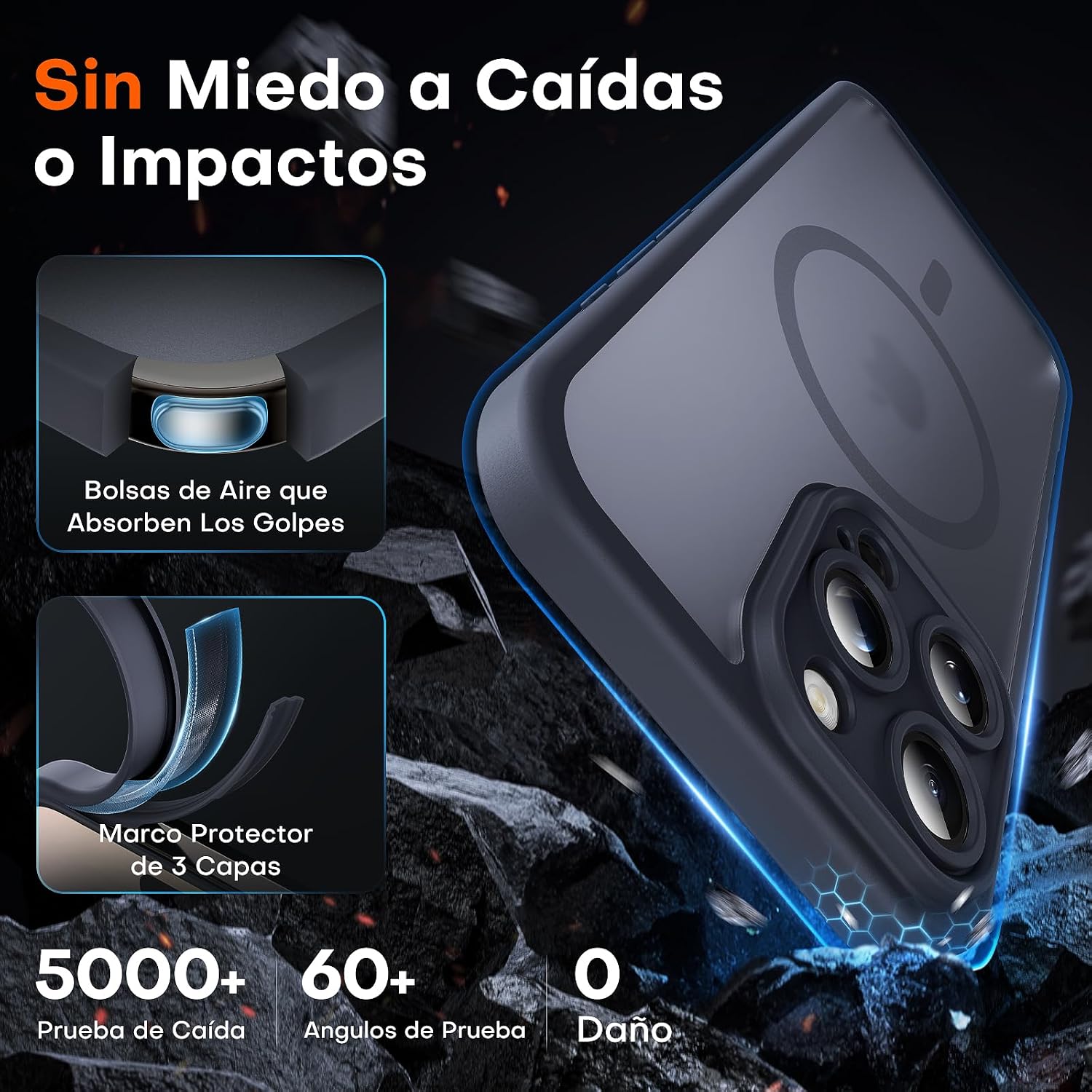 Detalle 2 de TOCOL Funda Magnética iPhone 16 Pro - Titanio Negro