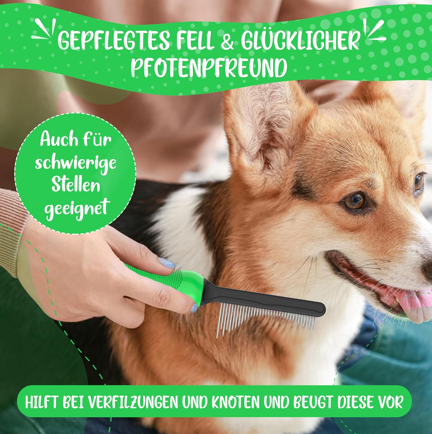 Detalle 2 de Golden Pets Fell-Entwirrer Kamm 🐾