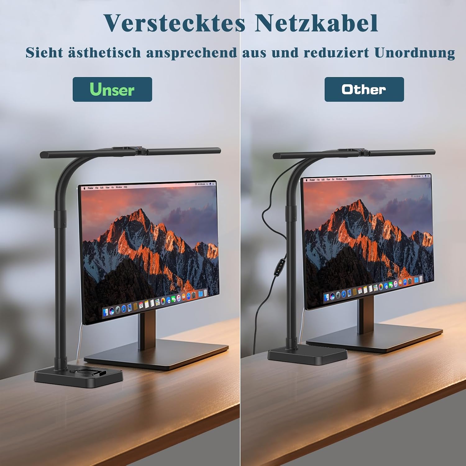 Detalle 2 de Doppelkopf Schreibtischlampe 24W dimmbar