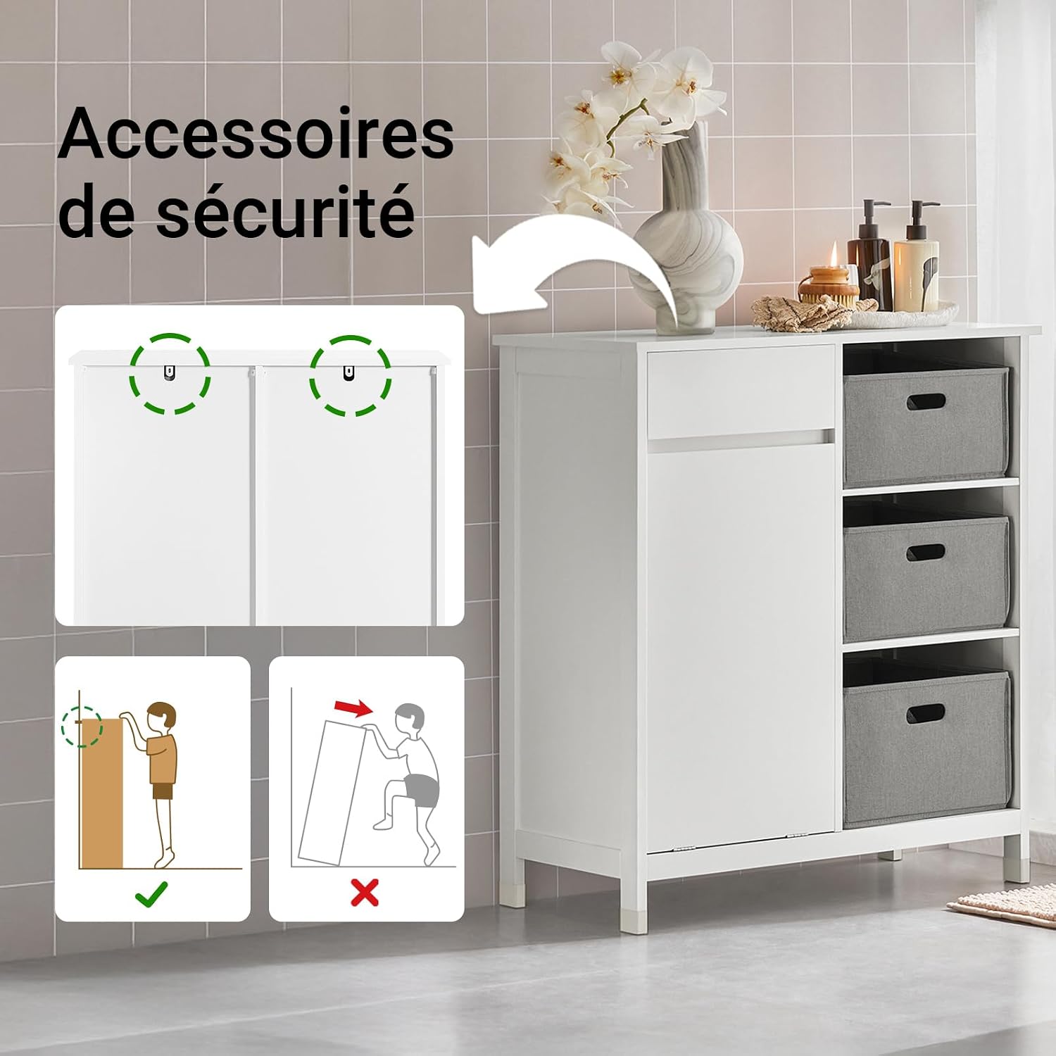 Thumbnail 4 de SoBuy BZR77-W Armoire 80x91x38 cm