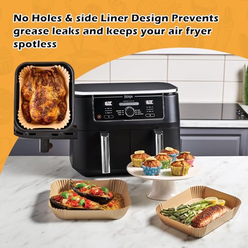 Thumbnail 2 de TopEsct 120 feuilles de papier sulfurisé 21x14 cm pour air fryer – Qualité alimentaire, résistance à l'huile
