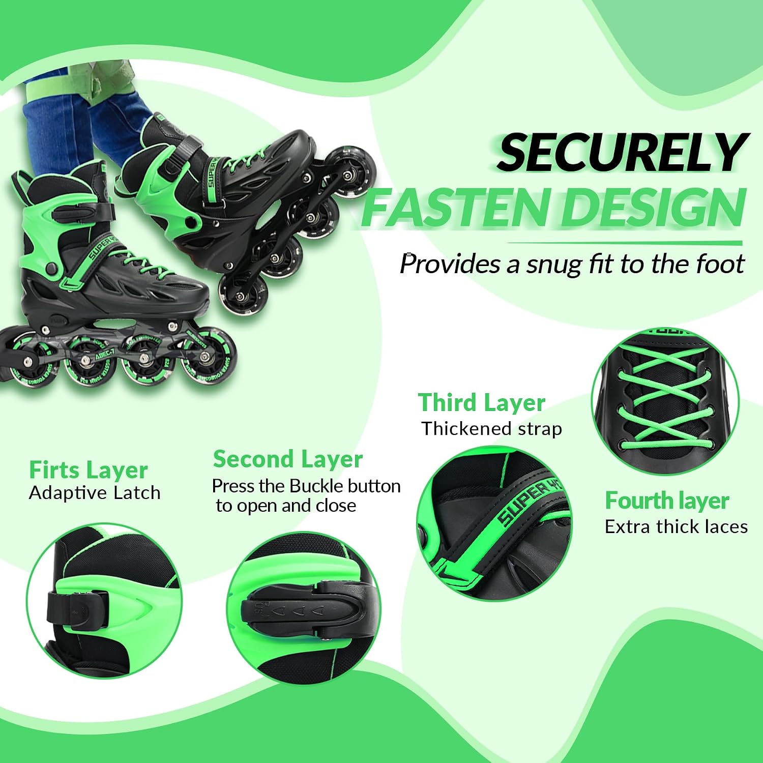 Detalle 2 de SUPER YOUNGSTER Adjustable Inline Skates 4-12
