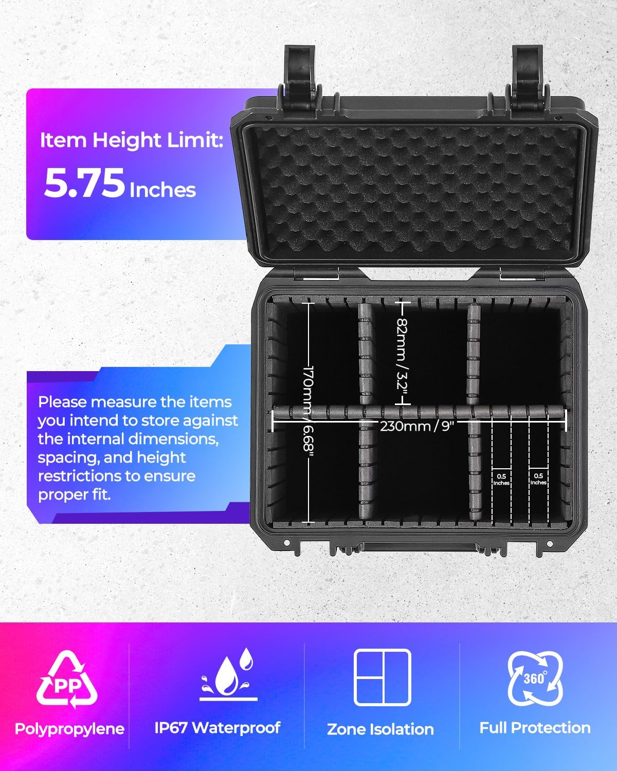 Thumbnail 4 de INCHOICASES Card Case Sports Graded Trading Card Storage Box (Magnetic & Toploader Ready) — IP67 Waterproof Hard Shell