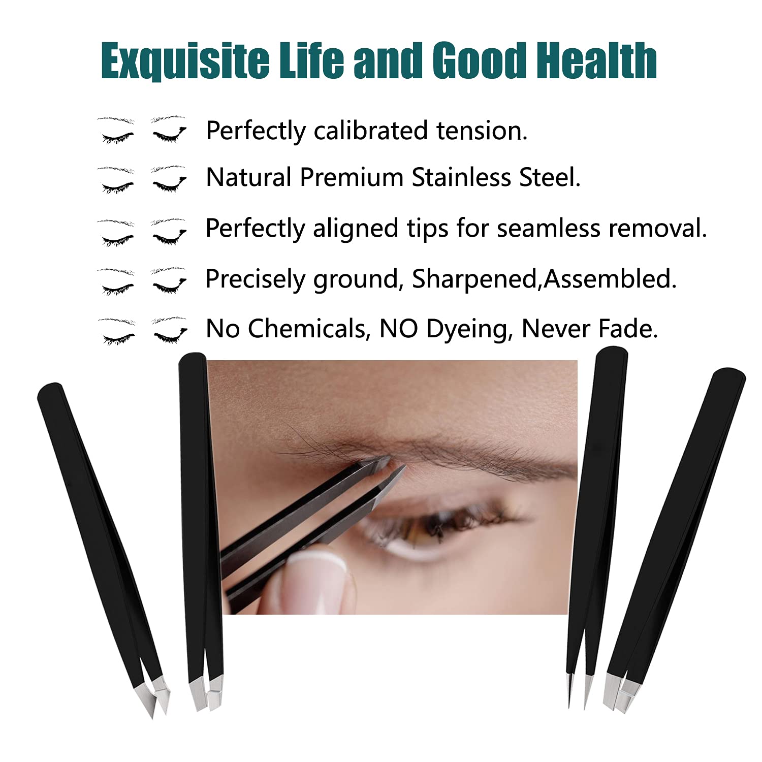 Detalle 2 de LUDOUPIER Tweezers Set 5-piece for Precision ✂
