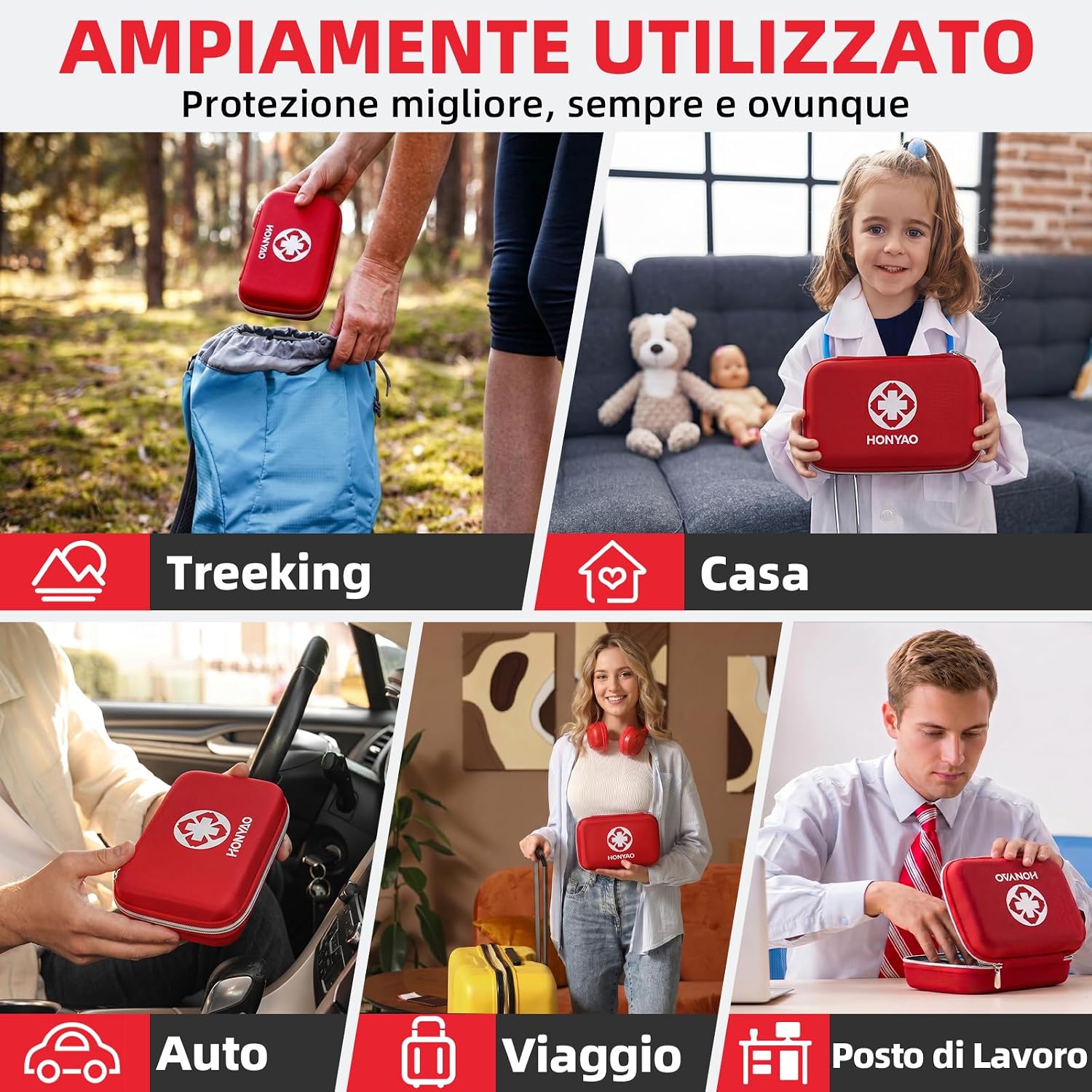 Detalle de HONYAO kit pronto soccorso 200 pezzi