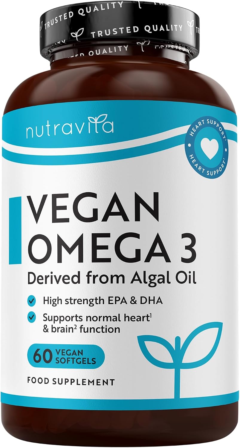 Detalle de Nutravita Omega 3 Vegan ad alta efficienza 2000mg – 60 capsule vegane (600 mg DHA + 300 mg EPA per porzione)