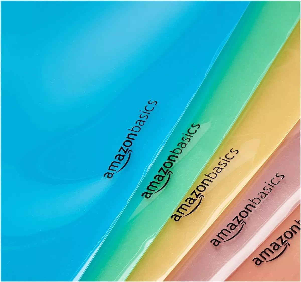Detalle 2 de Amazon Basics – Lot de 3 intercalaires en plastique à 2 poches et 5 onglets, taille lettre, multicolore