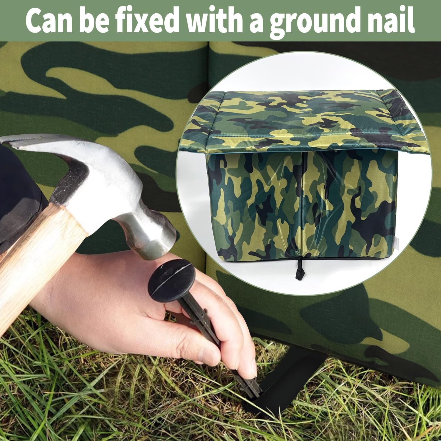 Thumbnail 4 de Outdoor waterproof & rainproof foldable pet shelter (cat house) 45x43x40cm – camouflaged finish