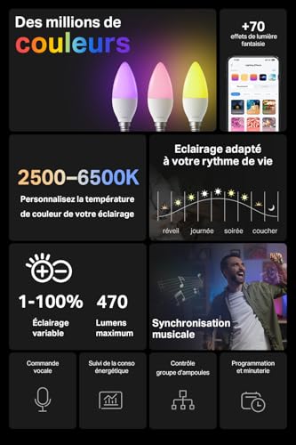 Thumbnail 1 de Tapo Ampoule Connectée Alexa E14 Multicolore L430C (2 pièces)