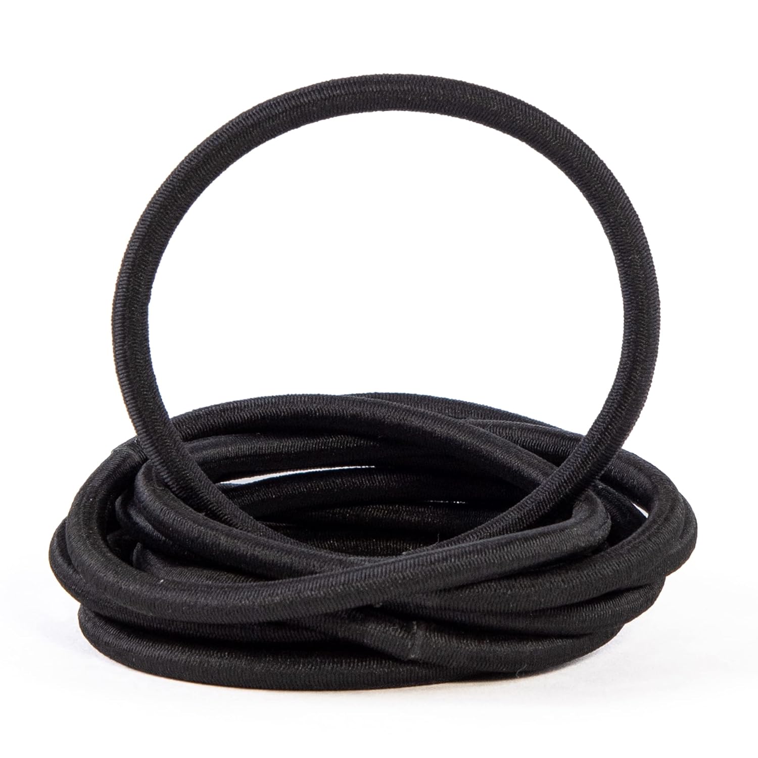 Detalle de Amazon Basics XL & Extra Thick No Damage Elastics for Thick Hair, Black — Pack of 9