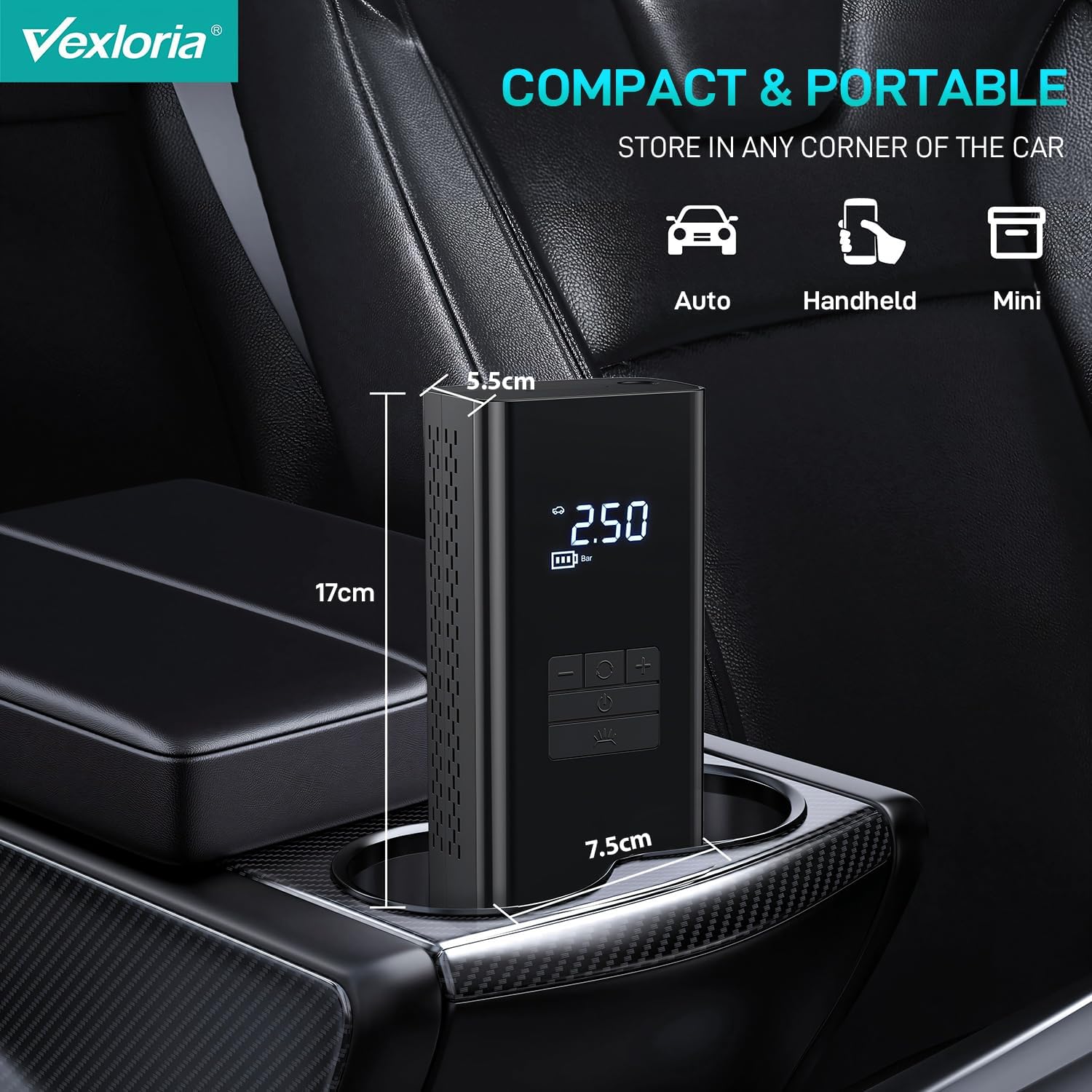 Thumbnail 6 de Vexloria Tyre Inflator 150 PSI portable pump