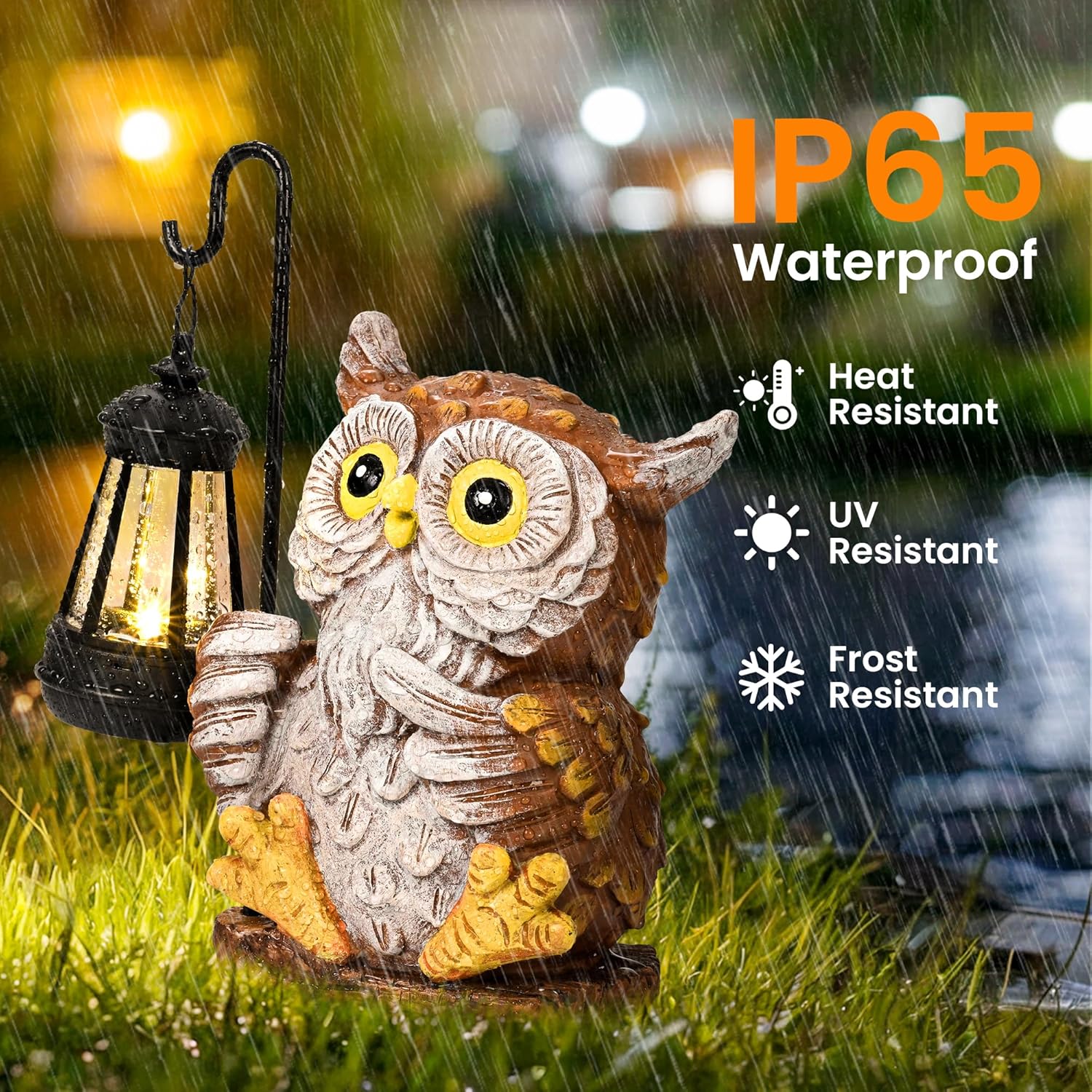Thumbnail 1 de GIGALUMI Solar Garden Statues Owl Figurine Lights