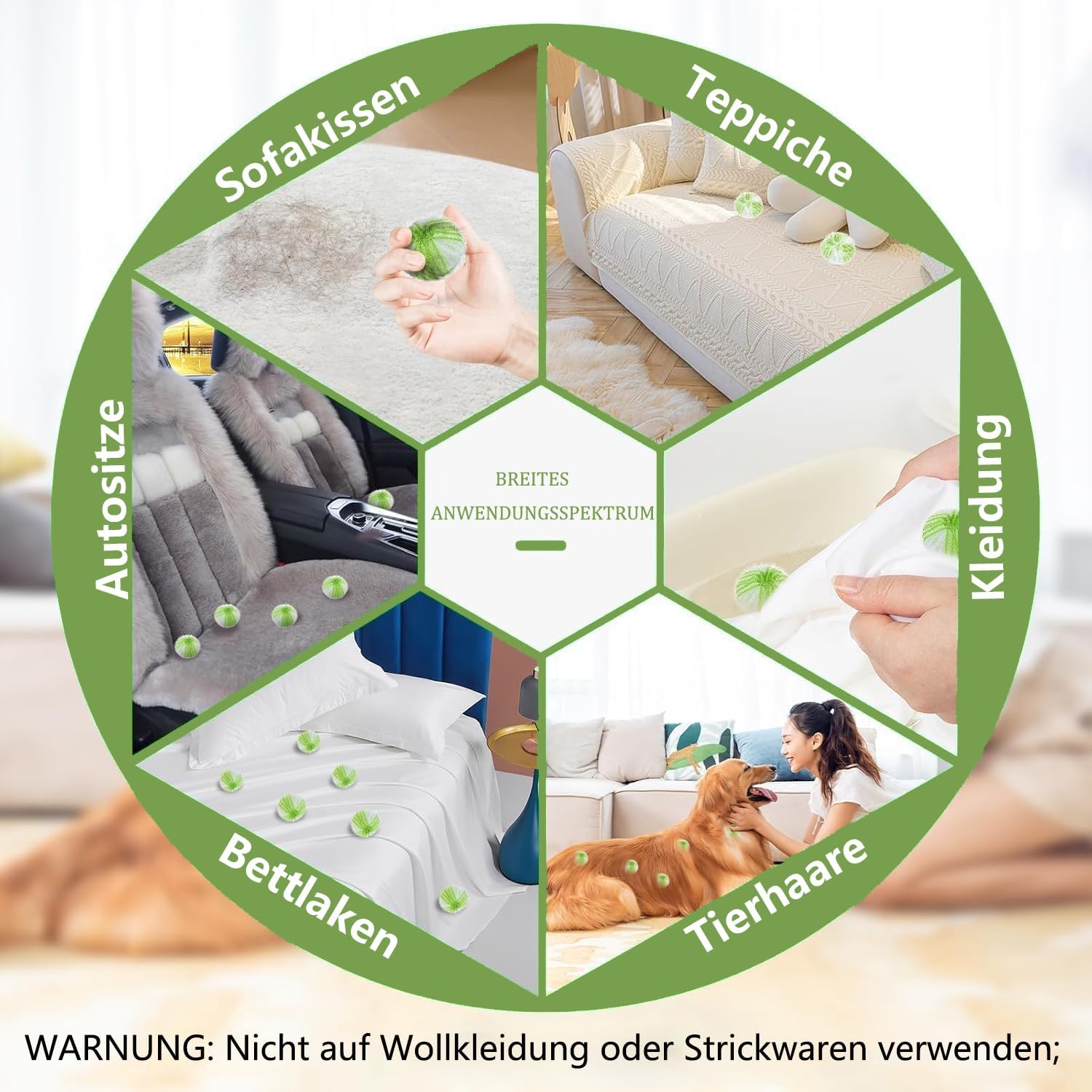 Thumbnail 4 de HOKYYCC Tierhaarentferner Waschmaschine – 12 wiederverwendbare Fusselbälle gegen Katzenhaare
