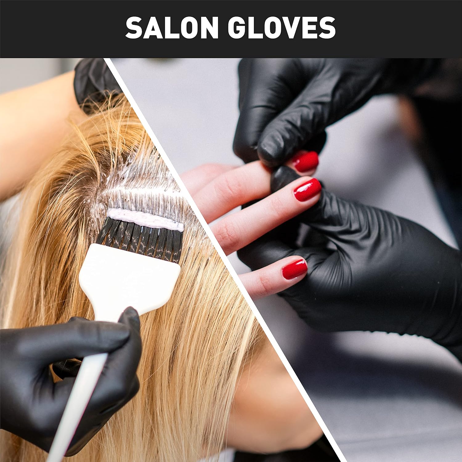 Thumbnail 4 de OKIAAS Black Medium Vinyl Gloves (Latex-free, 5 mil) – 100 Count for food prep, cleaning, hair dye & more