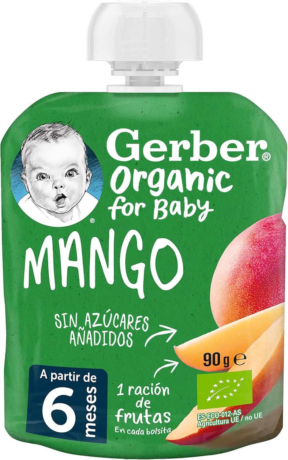 Thumbnail 1 de GERBER Organic Mango, Bolsitas de Puré para Bebés, 7x90g 🍑