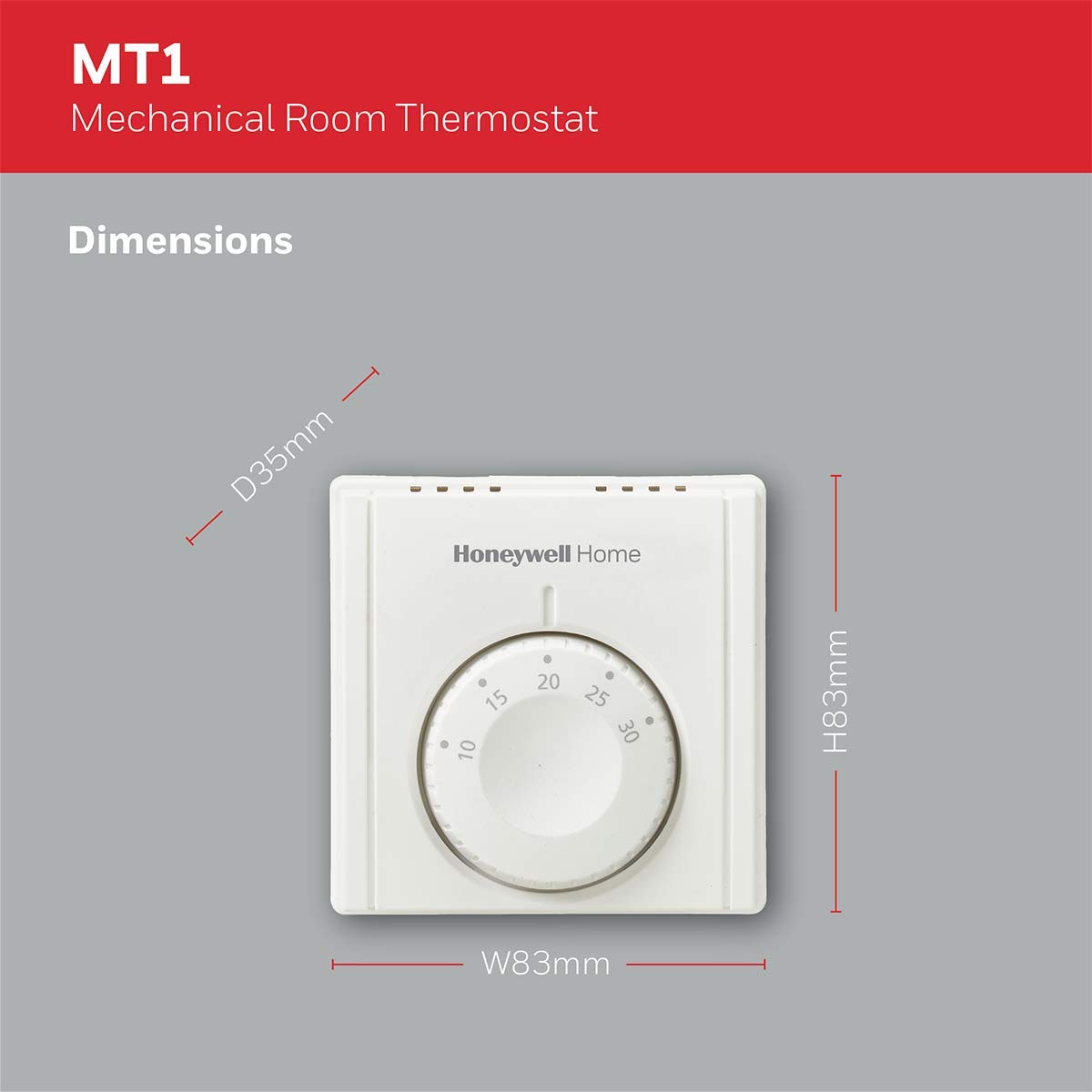 Detalle de Honeywell Home THR830TEU MT1 Mechanical Room Thermostat – White