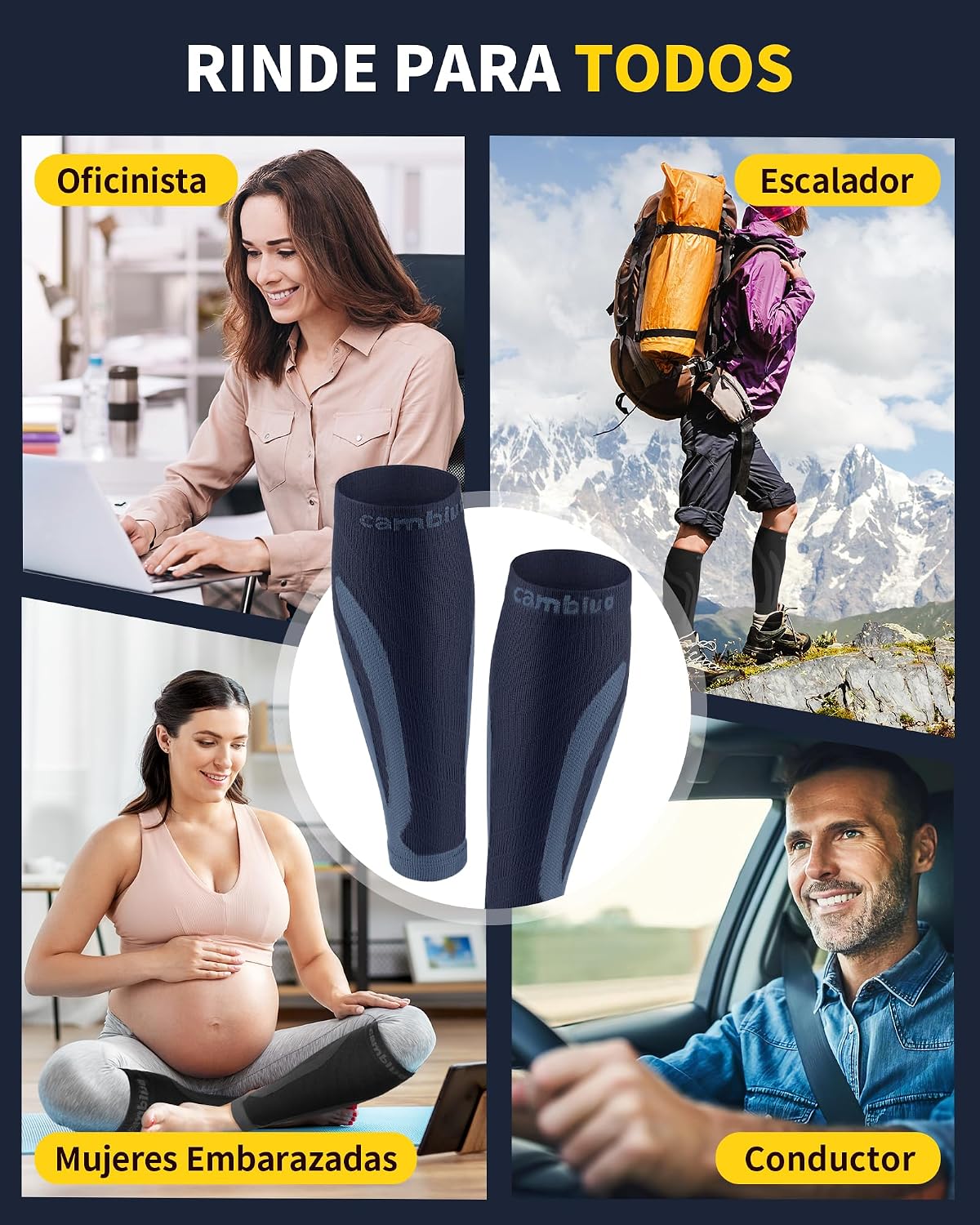 Thumbnail 5 de CAMBIVO Medias Compresivas 2 Pares para Deporte