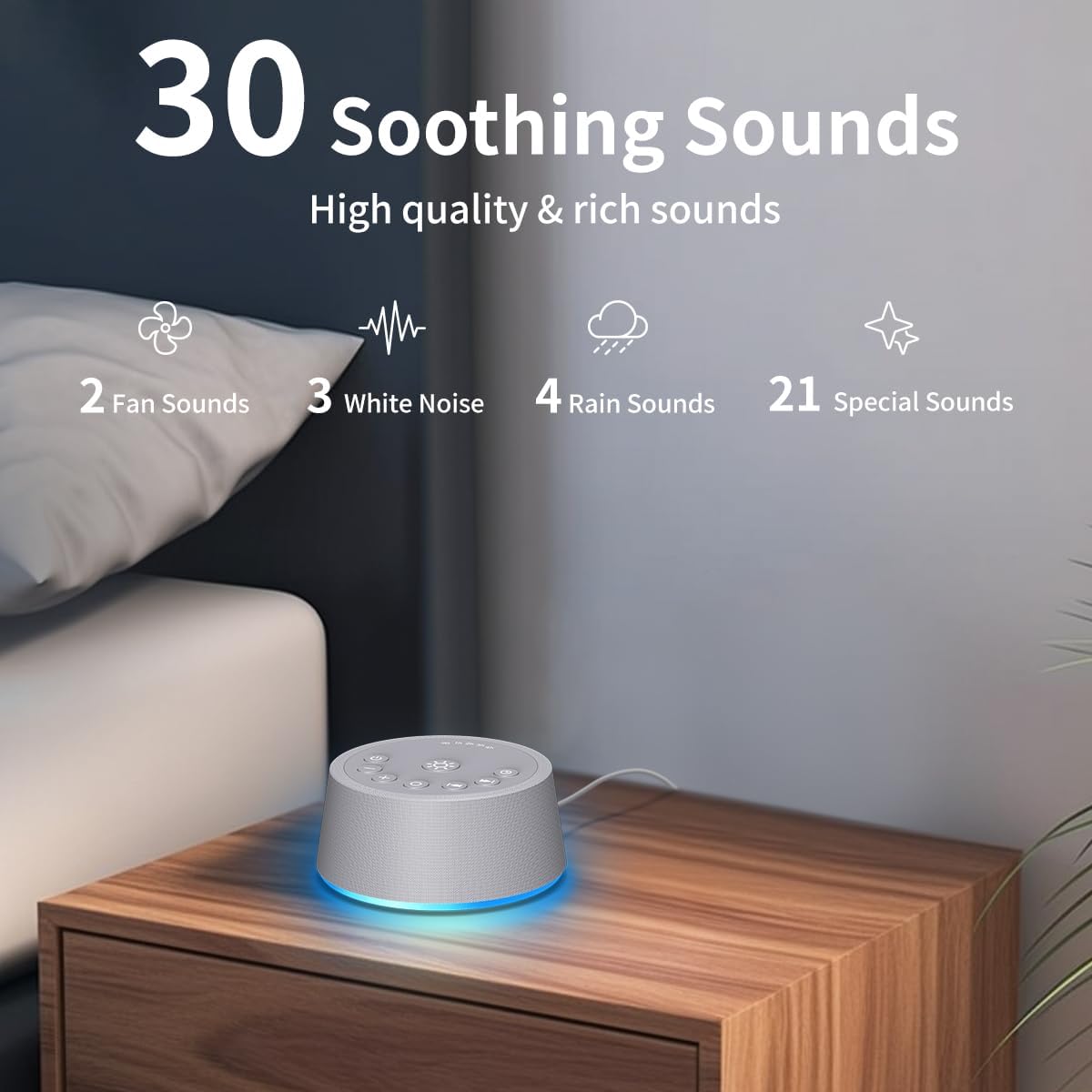 Detalle de SoundLegend White Noise Sound Machine with 30 Sounds