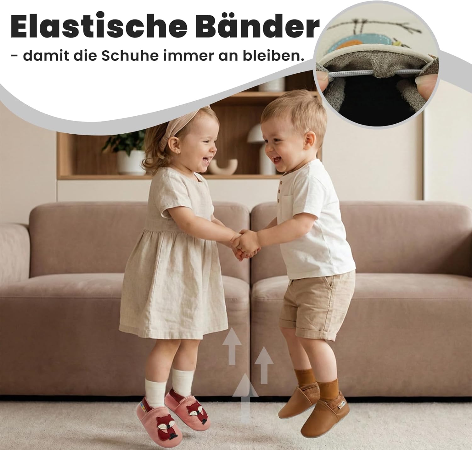 Thumbnail 3 de YALION Baby Krabbelschuhe aus weichem Leder – Lauflernschuhe für Baby & Kleinkind (Jungen/Mächen)