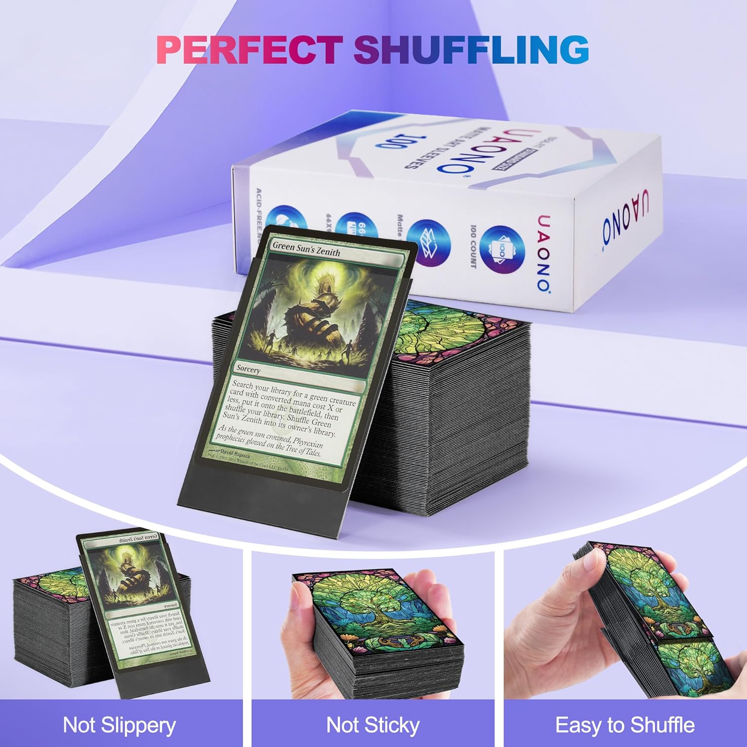 Thumbnail 3 de Printing Card Sleeves (100er-Pack) Standard-Hüllen für MTG, matte Art-Texture – grün