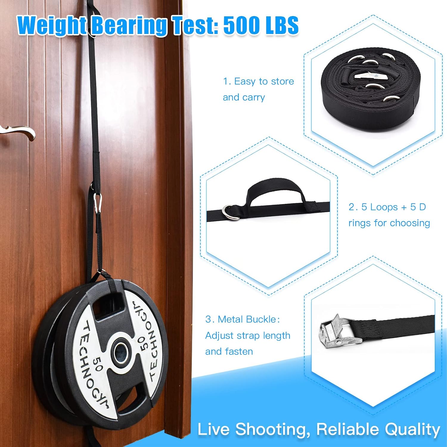 Thumbnail 6 de Brebebe Door Anchor Strap for Resistance Bands (Multi-Point, Punch-Free Installation)