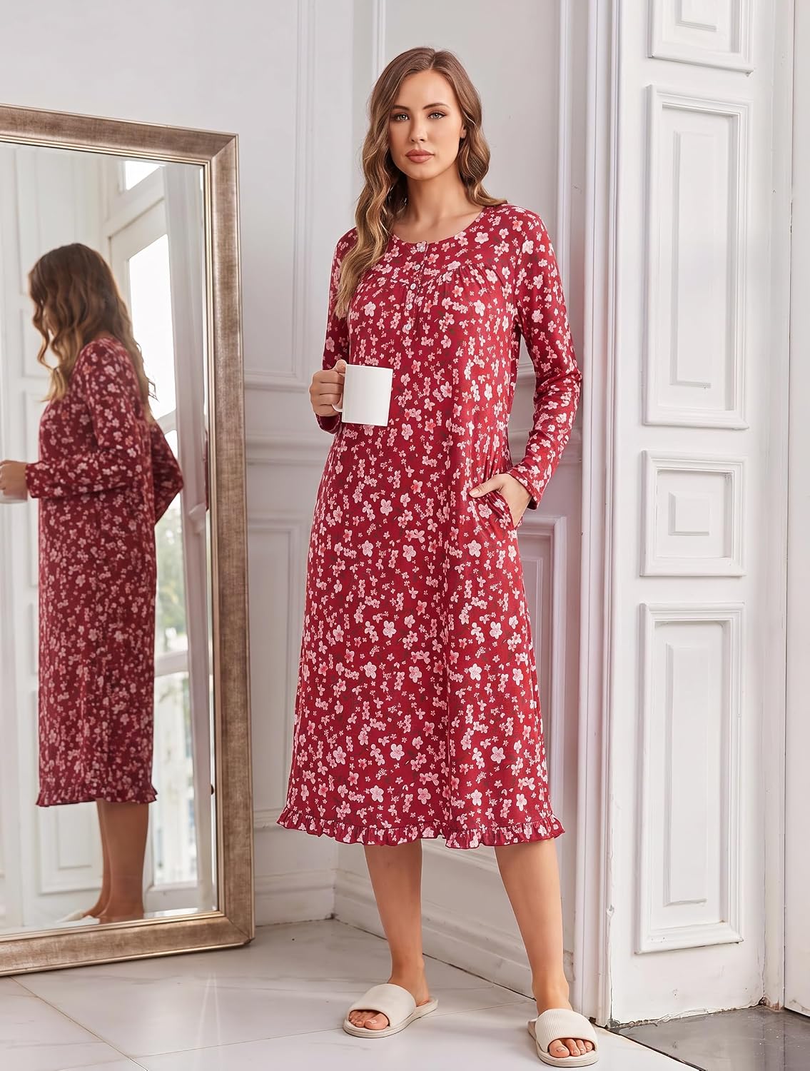 Detalle 2 de Ekouaer Women's Nightgown 2-Pack
