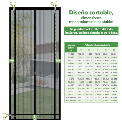 Detalle 2 de Sekey 140x220cm mosquitera magnética para puerta